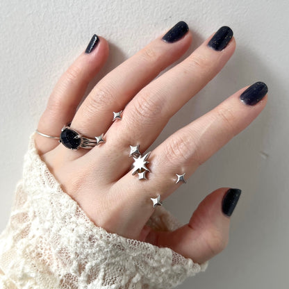 [ silver ] double ptolemaeus ring [ free size ]