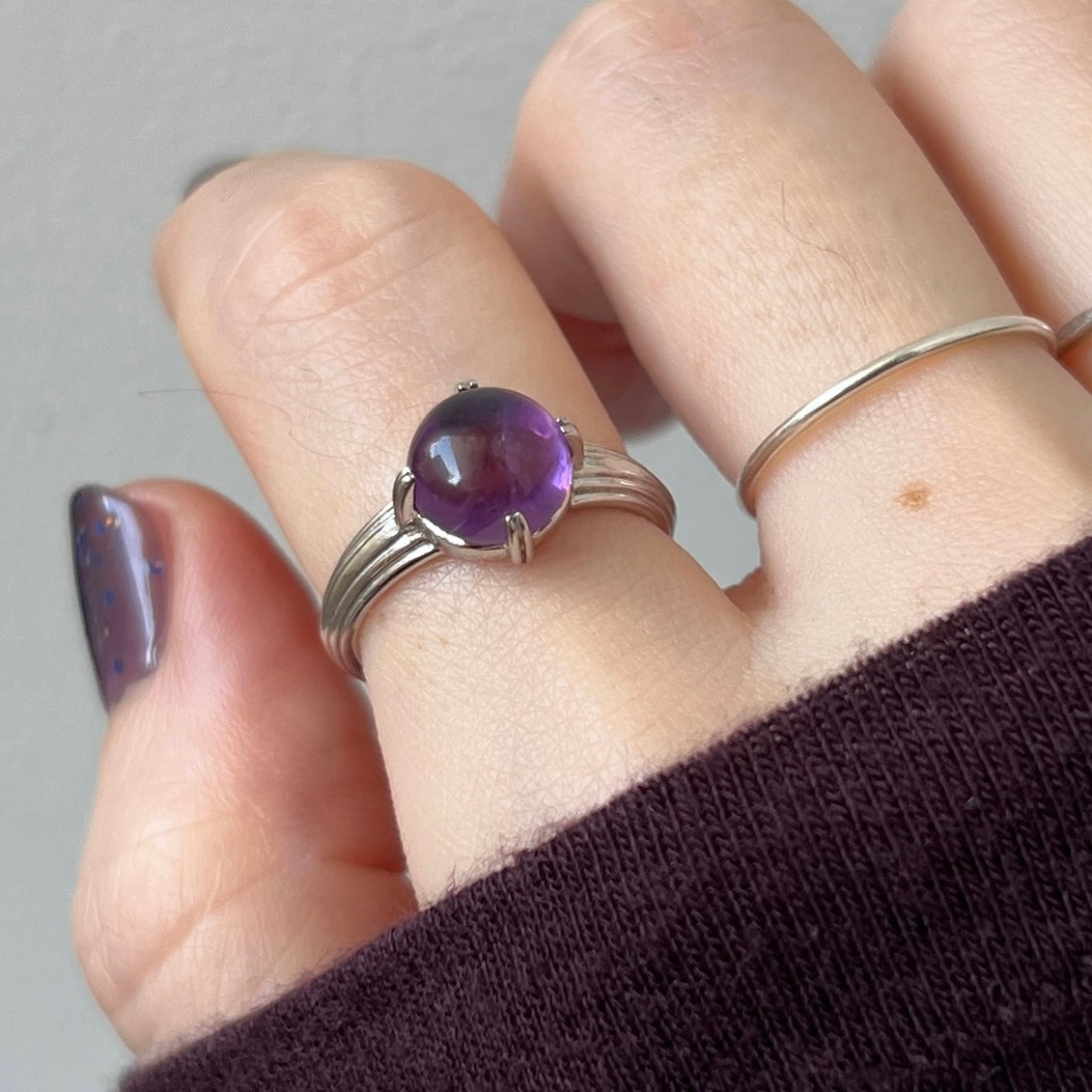 [ amethyst ] croissant silver