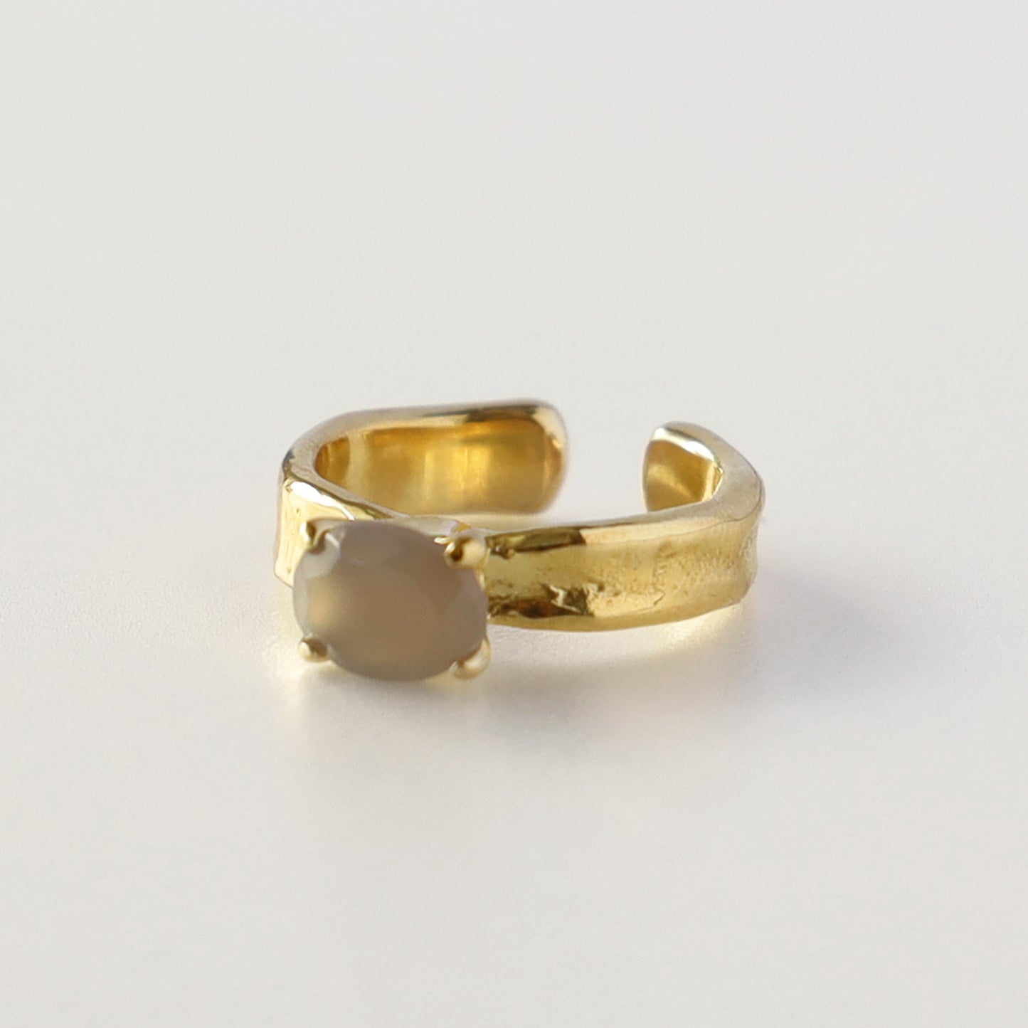[ gray onyx ] um gold ring [ free size ]
