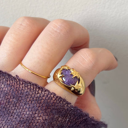 [ charoite ] twinkle ring gold