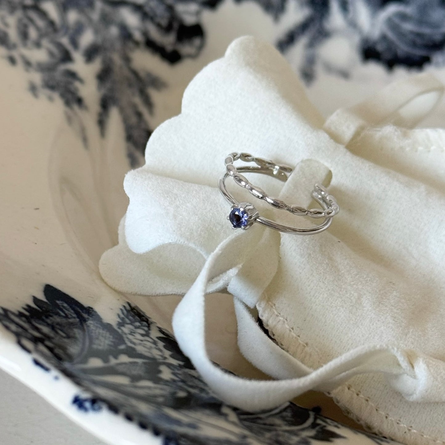 [ iolite ] double chain silver