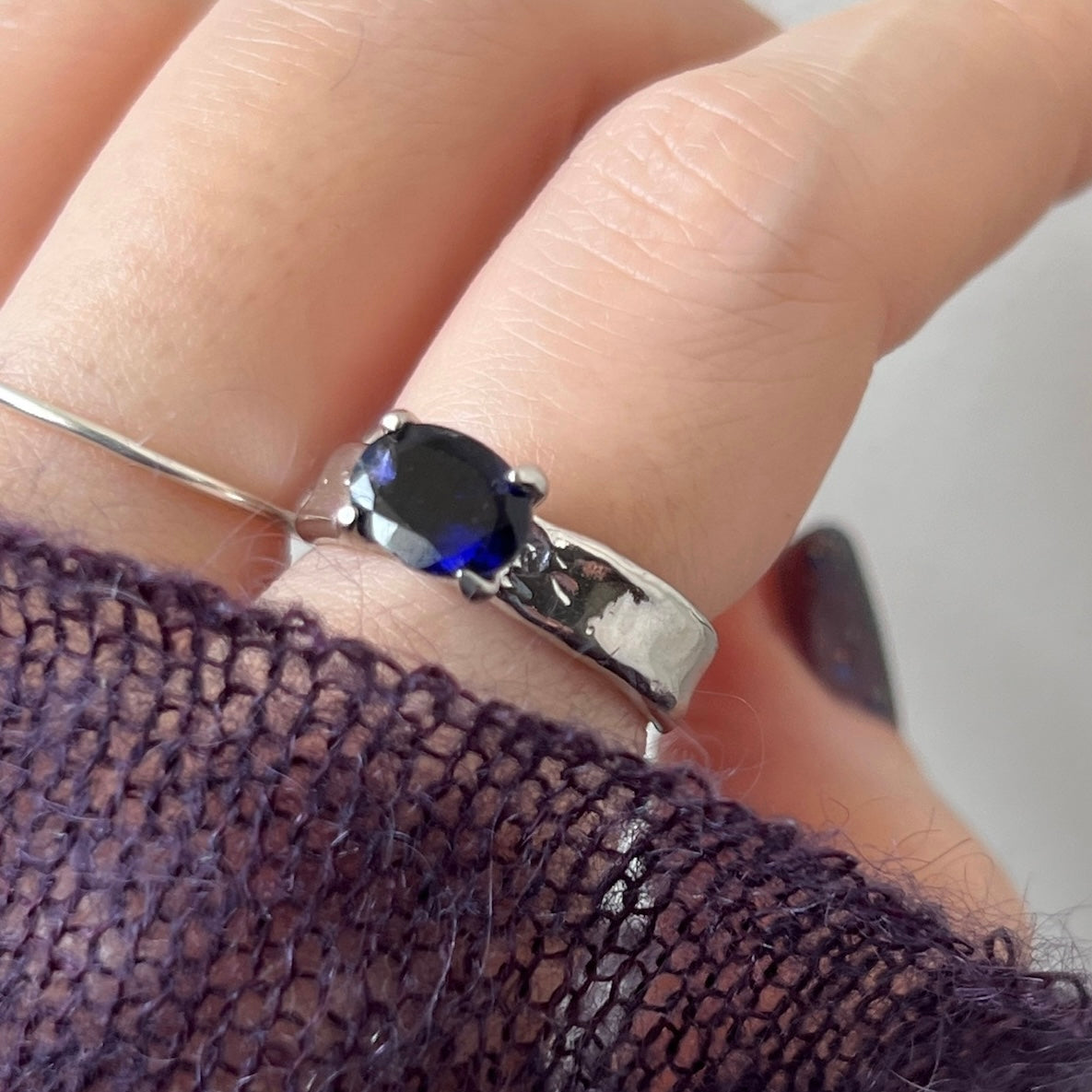 [ iolite ] um silver ring [ free size ]
