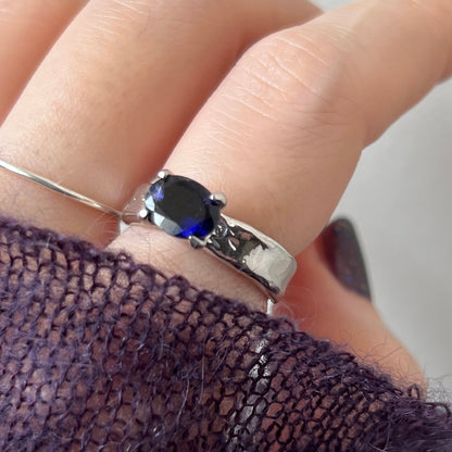 [ iolite ] um silver ring [ free size ]