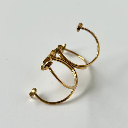 [ gold ] double ptolemaeus ring [ free size ]