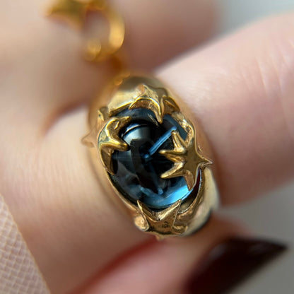 [ star dark blue ] twinkle ring gold