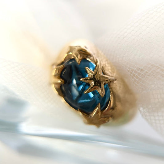 [ star dark blue ] twinkle ring gold