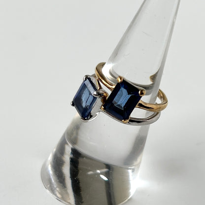 [ blue mystic topaz ] rectangle faceted cut silver