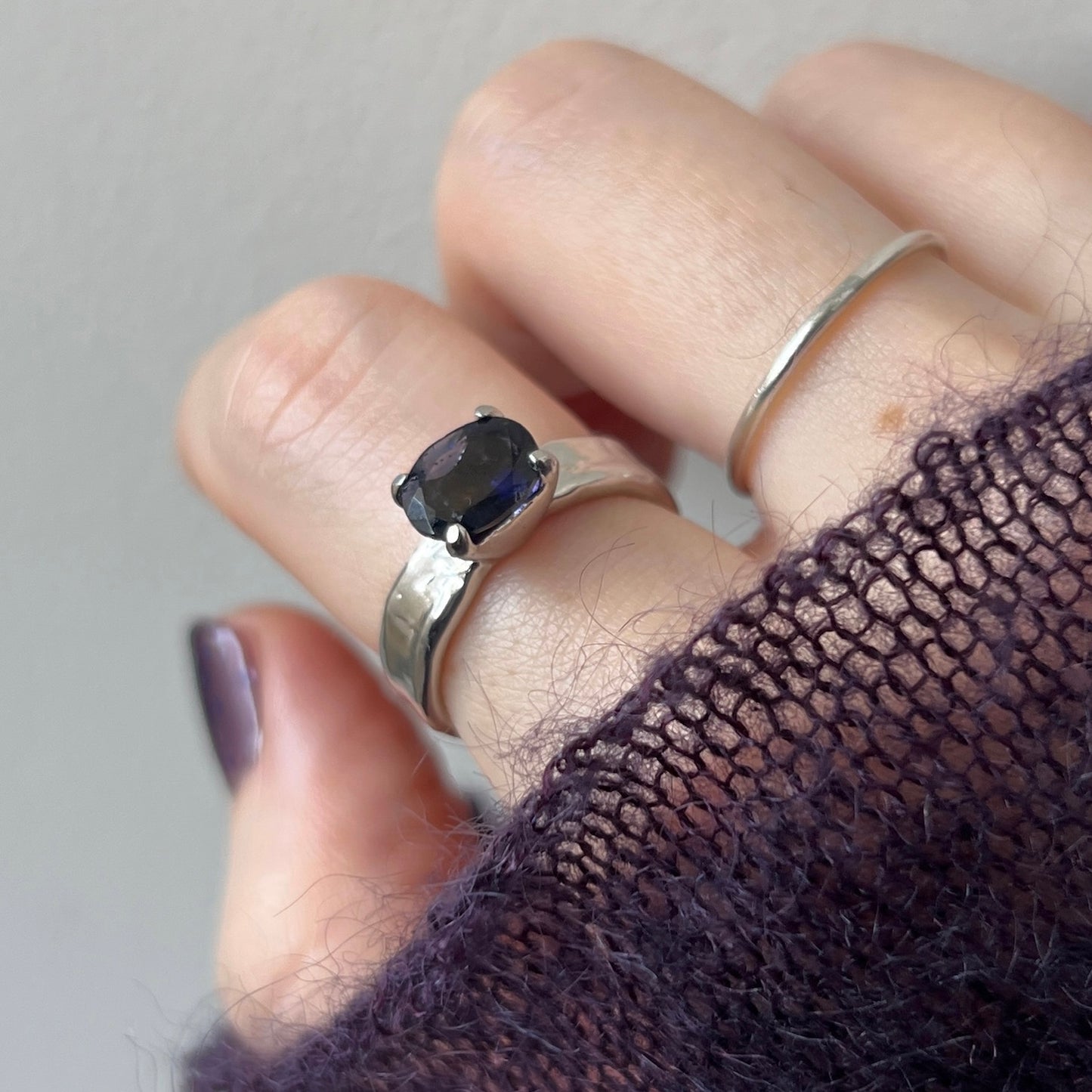 [ iolite ] um silver ring [ free size ]