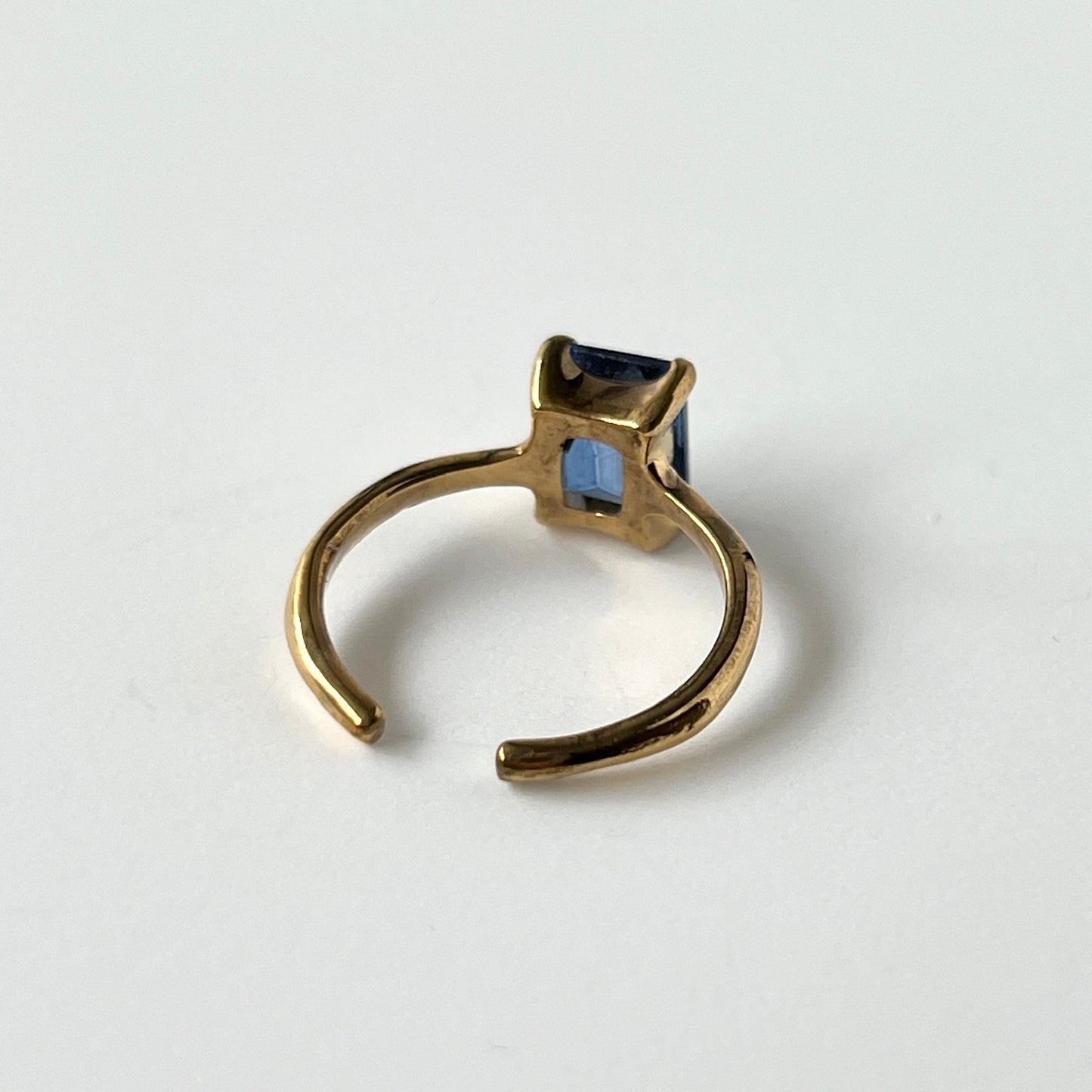 [ blue mystic topaz ] rectangle faceted cut gold [ free size ]