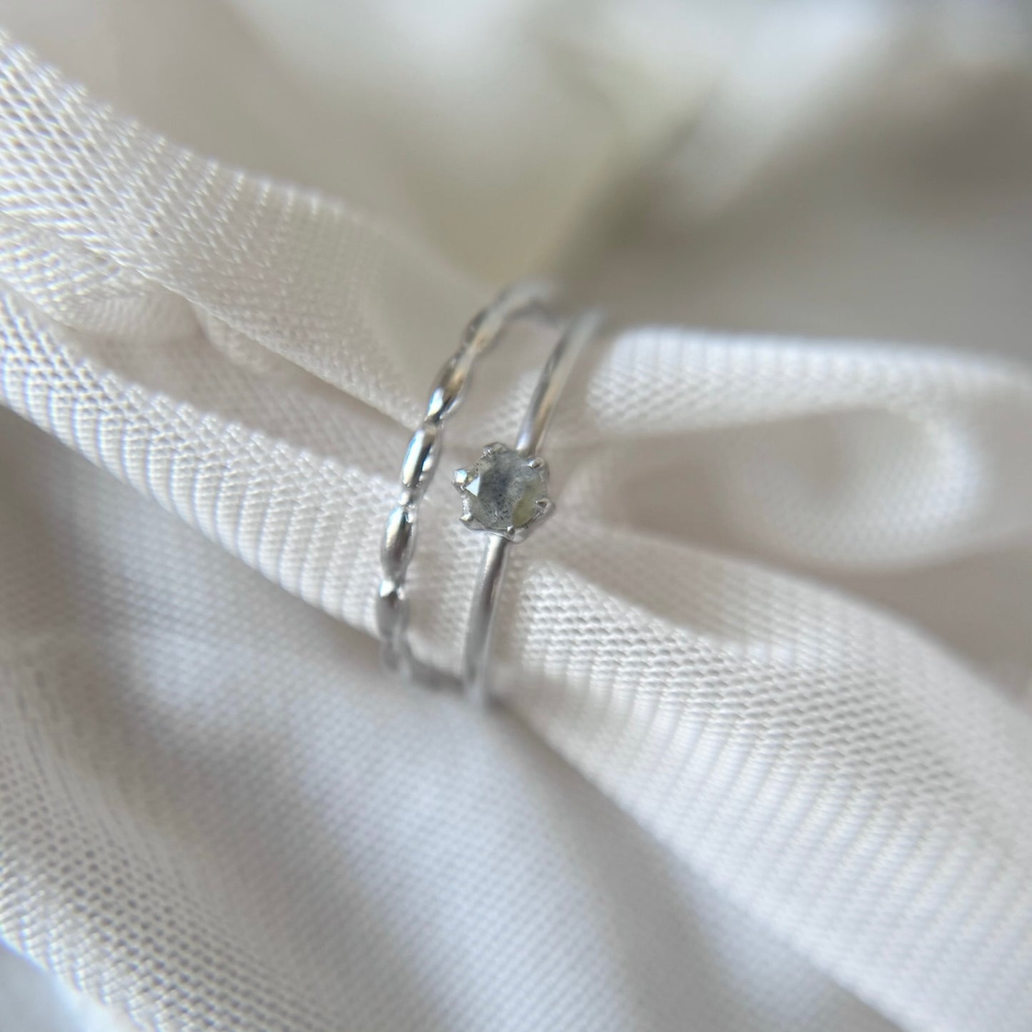 [ labradorite ] double chain silver [ free size ]