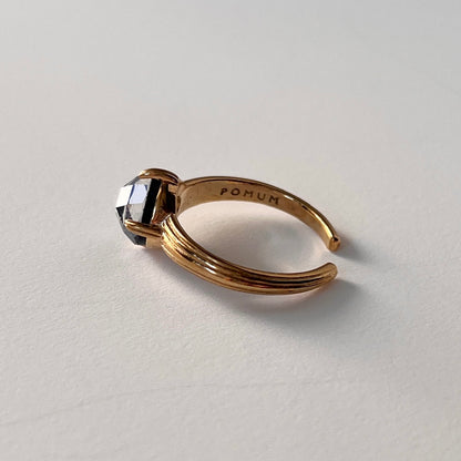 [ green amethyst (multi-faceted) ] croissant gold