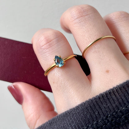 [ london blue topaz ] dorp faceted cut ring  gold [ free size ]
