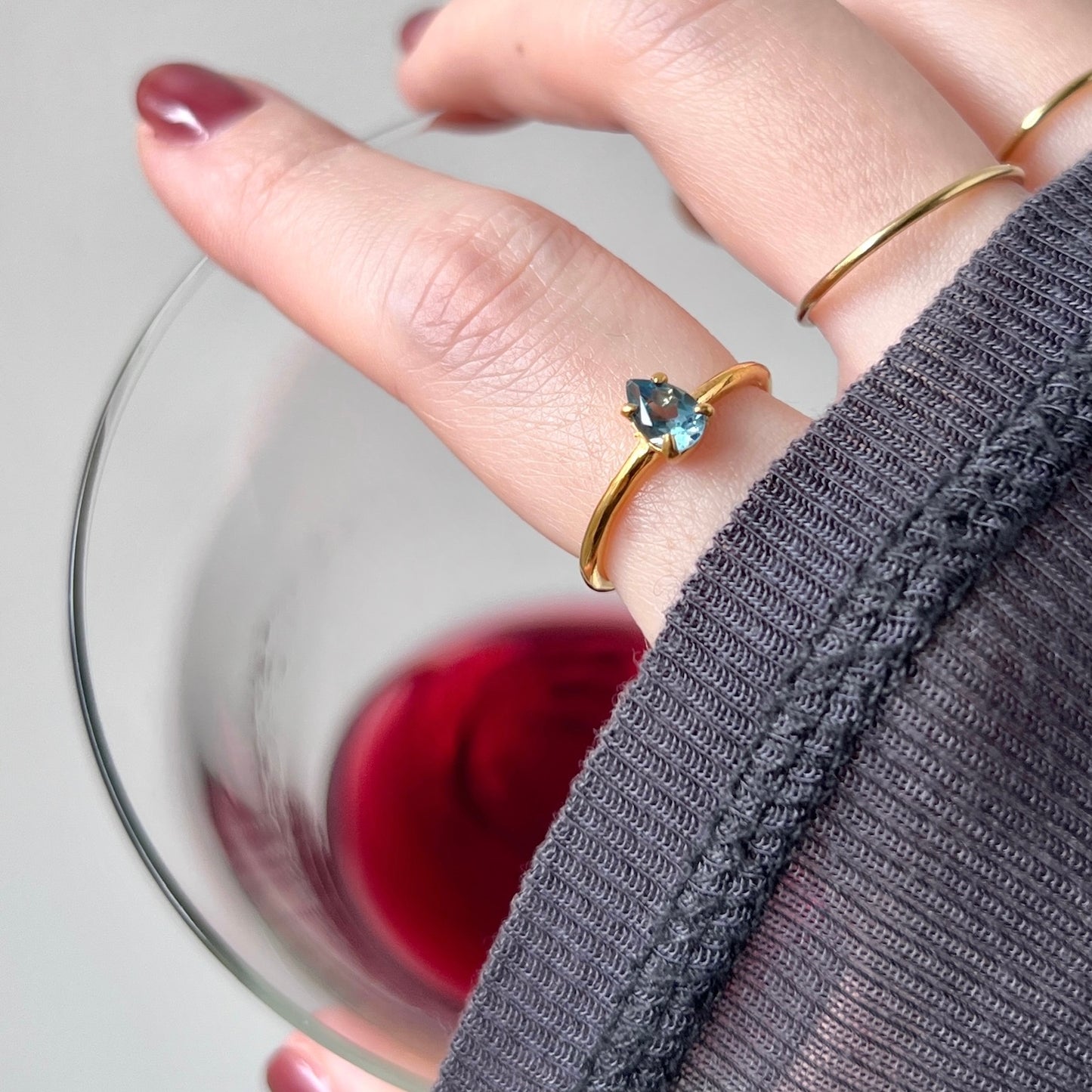 [ london blue topaz ] dorp faceted cut ring  gold [ free size ]