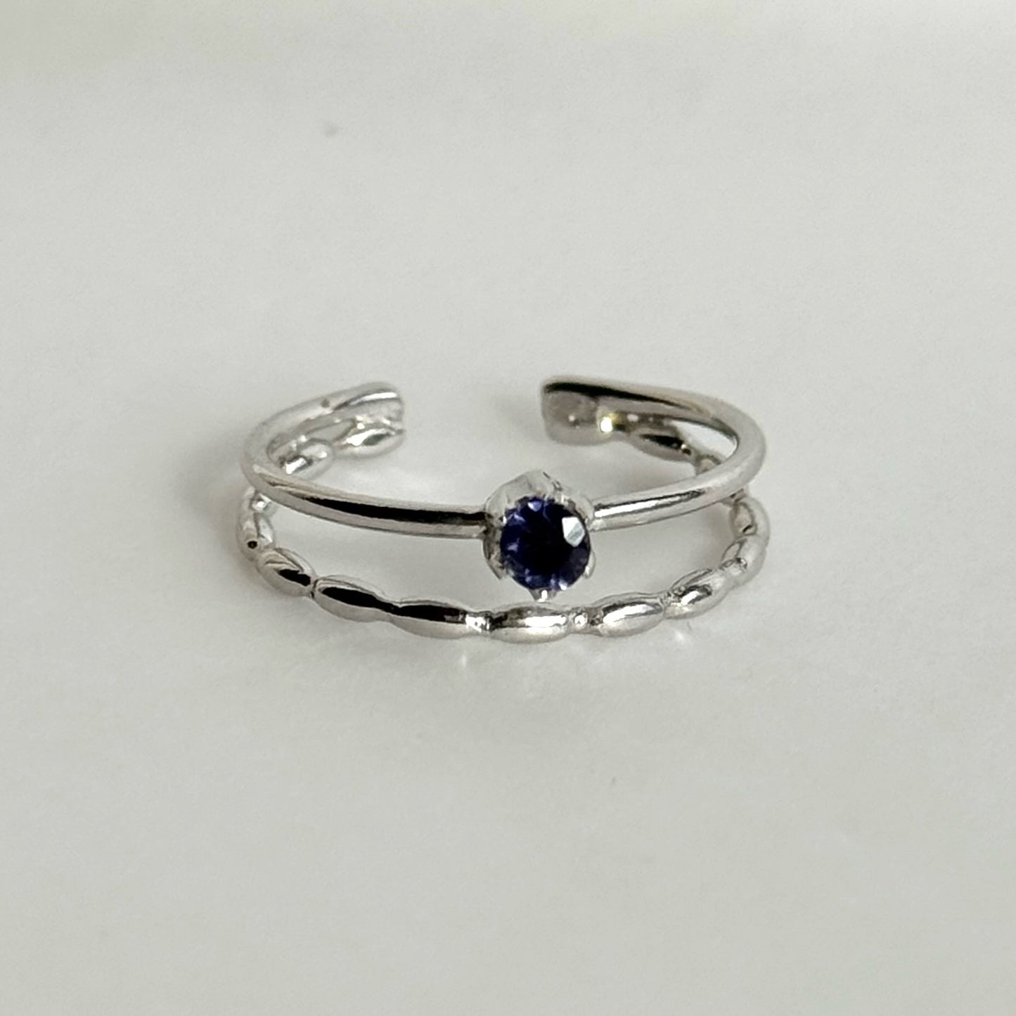 [ iolite ] double chain silver