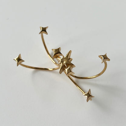 [ gold ] double ptolemaeus ring [ free size ]