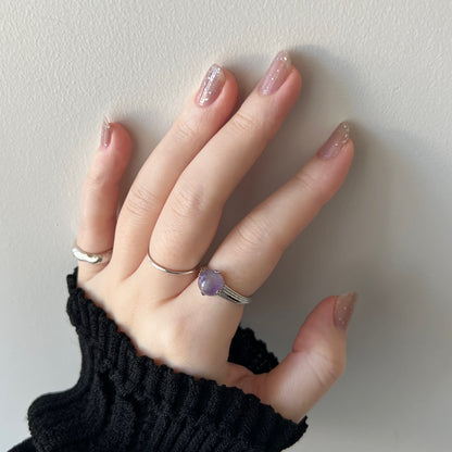 [ vine amethyst ] croissant silver