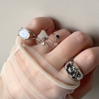[ rainbow moon stone ] reine pinky silver