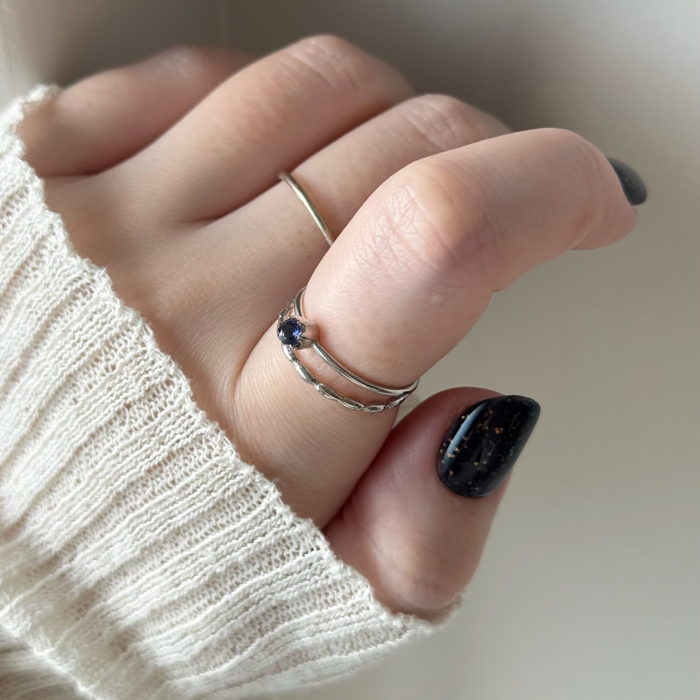 [ iolite ] double chain silver