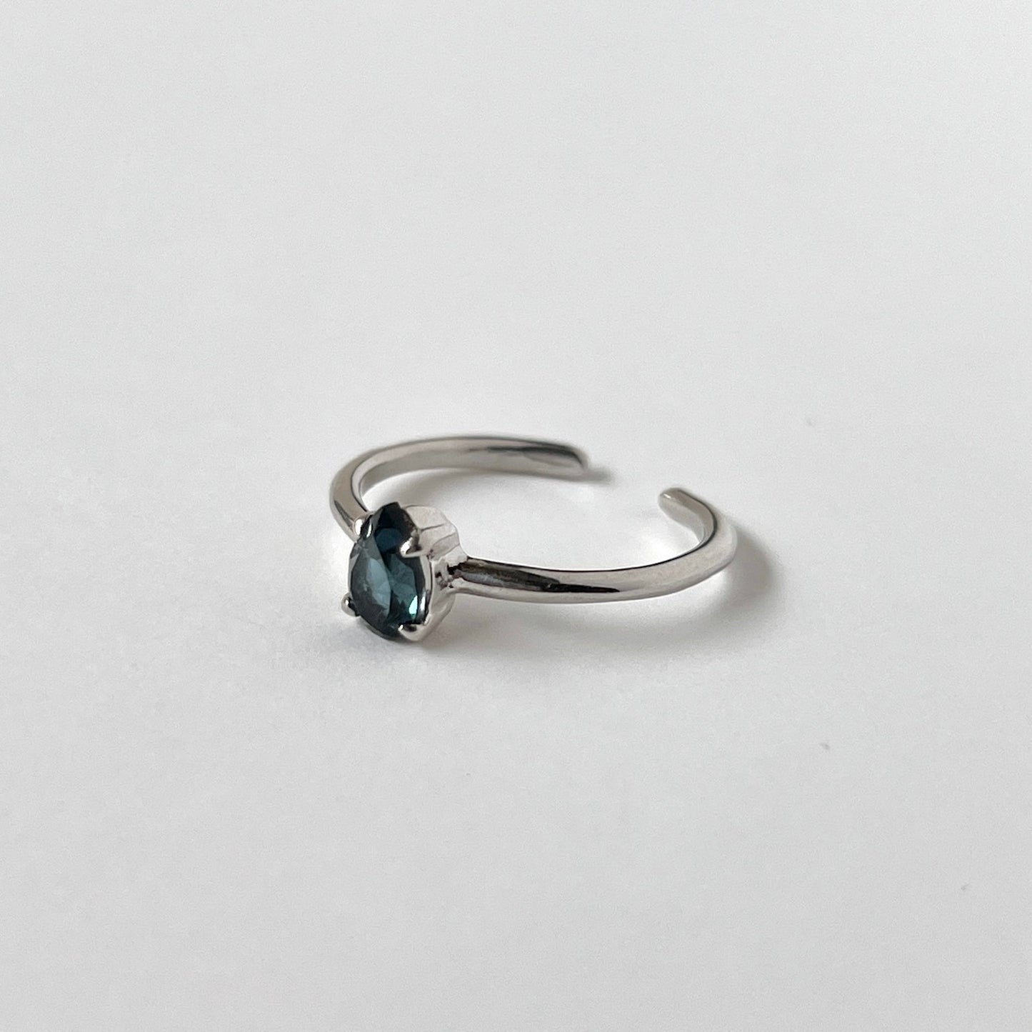 [ london blue topaz ] dorp faceted cut ring  silver [ free size ]