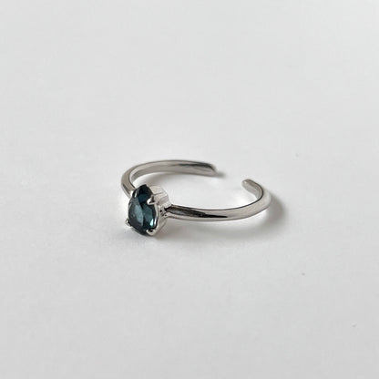 [ london blue topaz ] dorp faceted cut ring  silver [ free size ]
