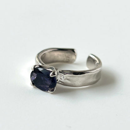 [ iolite ] um silver ring [ free size ]