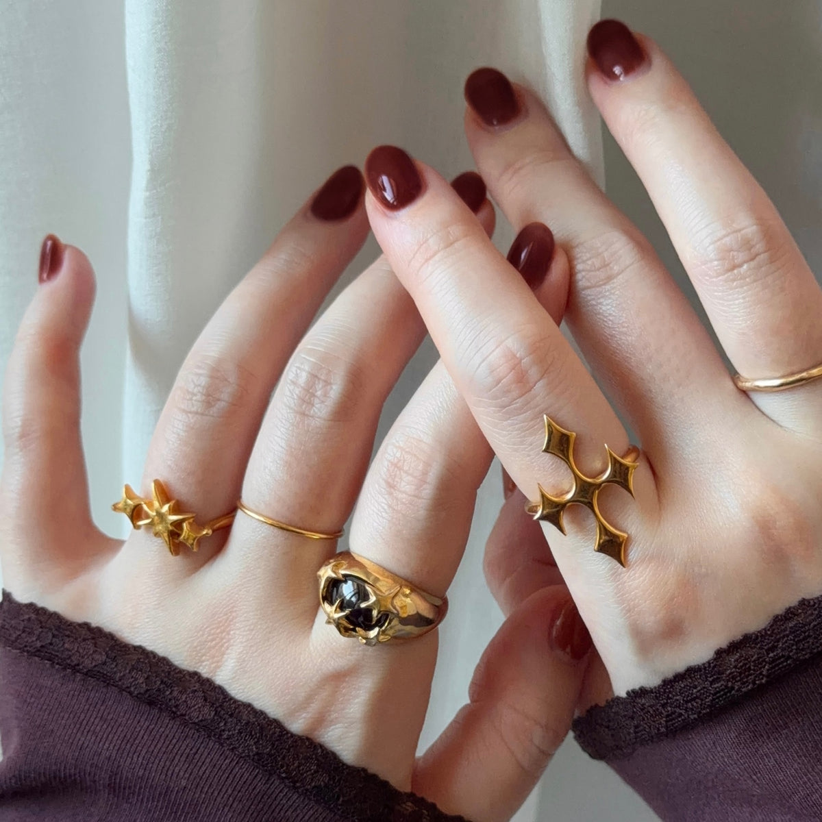 [ red garnet ] twinkle ring gold