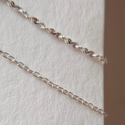 [ SV925 ] oval link chain necklace