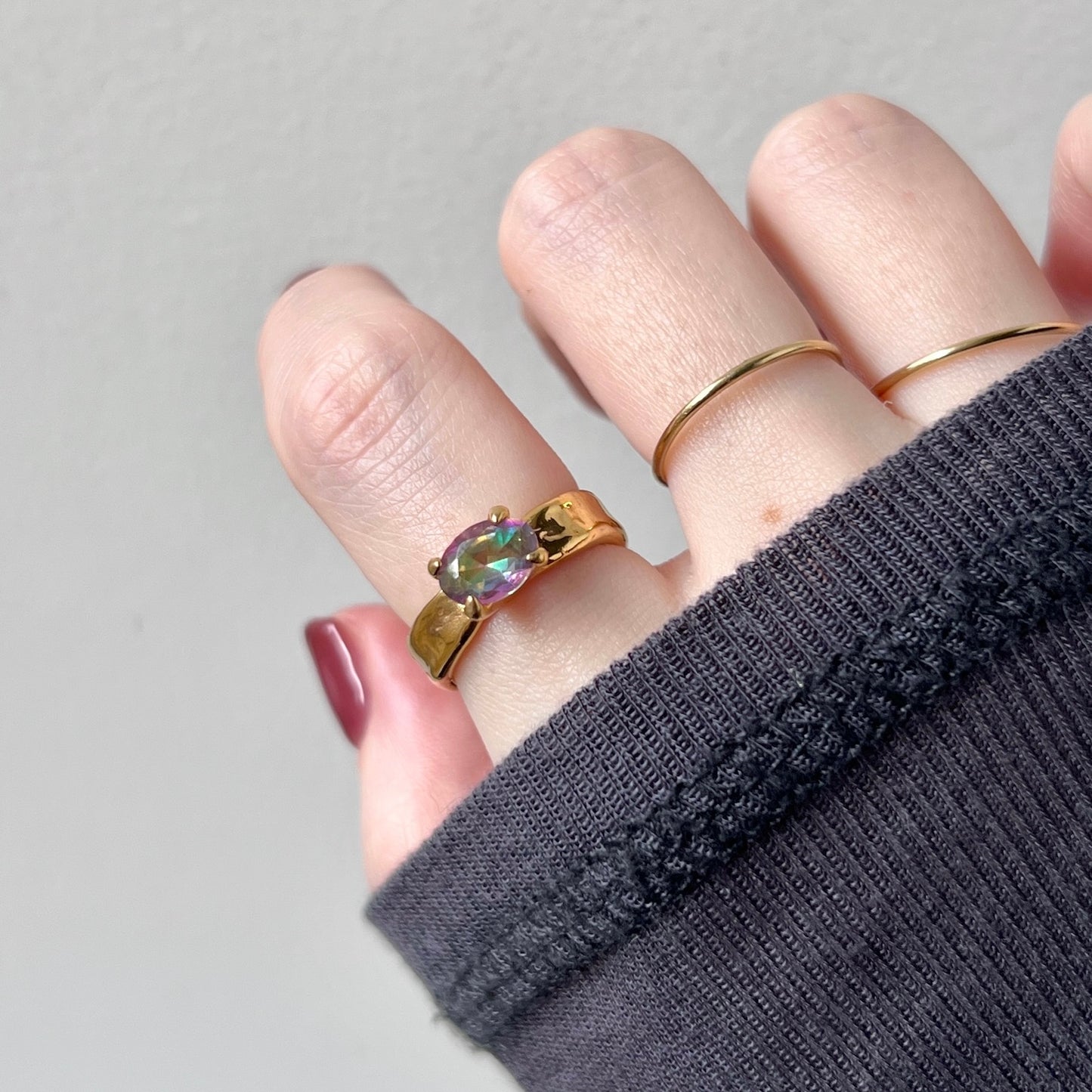 [ mystic quartz ] um gold ring [ free size ]