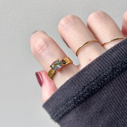 [ mystic quartz ] um gold ring [ free size ]