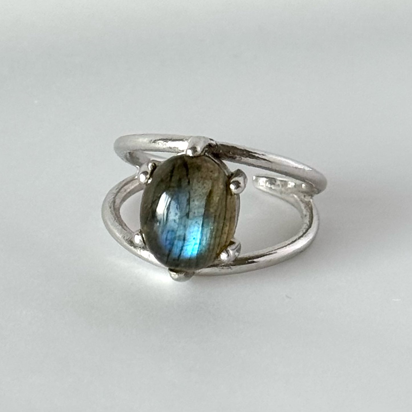 [ gray labradorite ] double silver [ free size ]