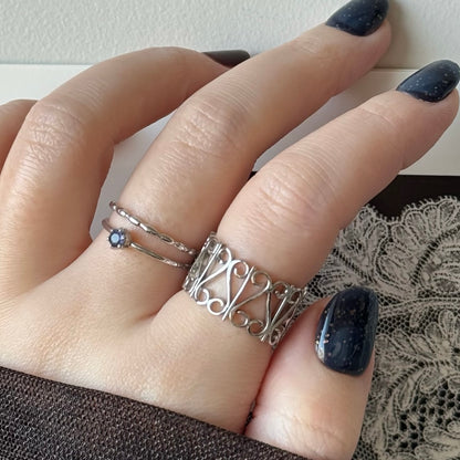 [ silver ] garden heart [ free size ]