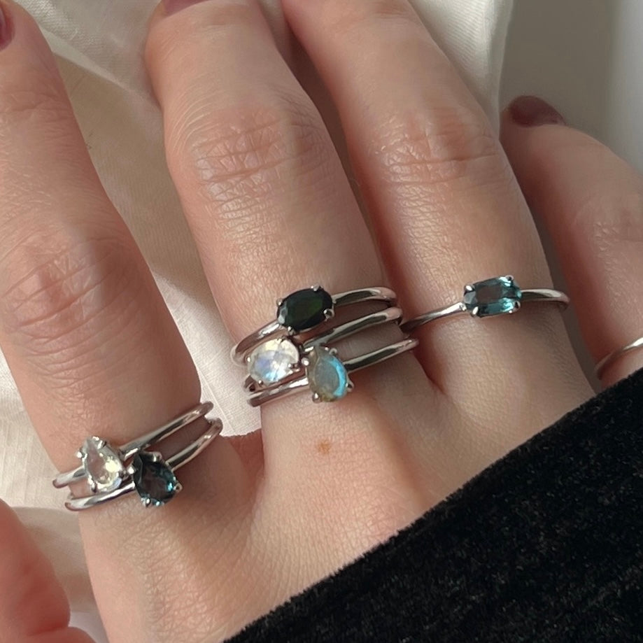 【 recommended set 】oval & drop silver
