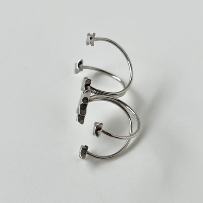 [ silver ] double ptolemaeus ring [ free size ]