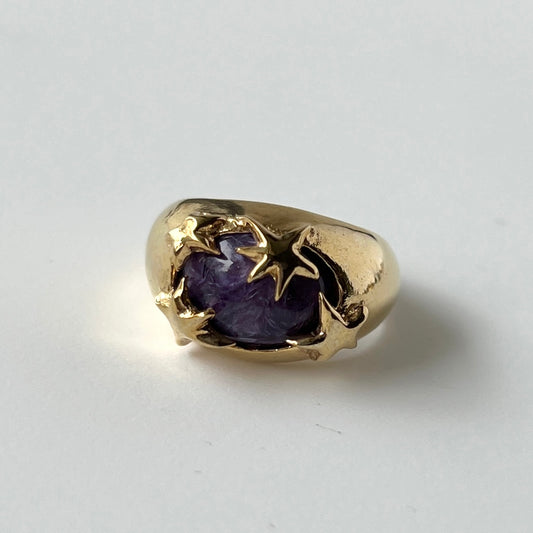 [ charoite ] twinkle ring gold