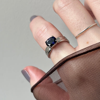 [ iolite ] um silver ring [ free size ]