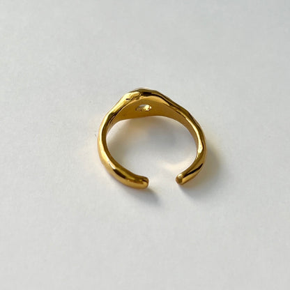 [ royal blue moon stone ] pebble gold [ free size ]