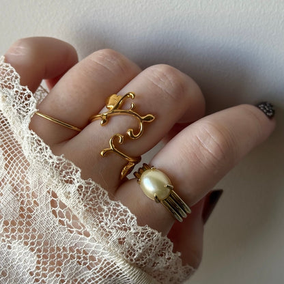 [ gold ] ivy ring [ free size ]