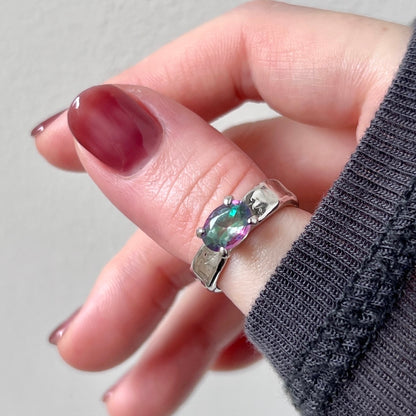[ mystic quartz ] um silver ring [ free size ]