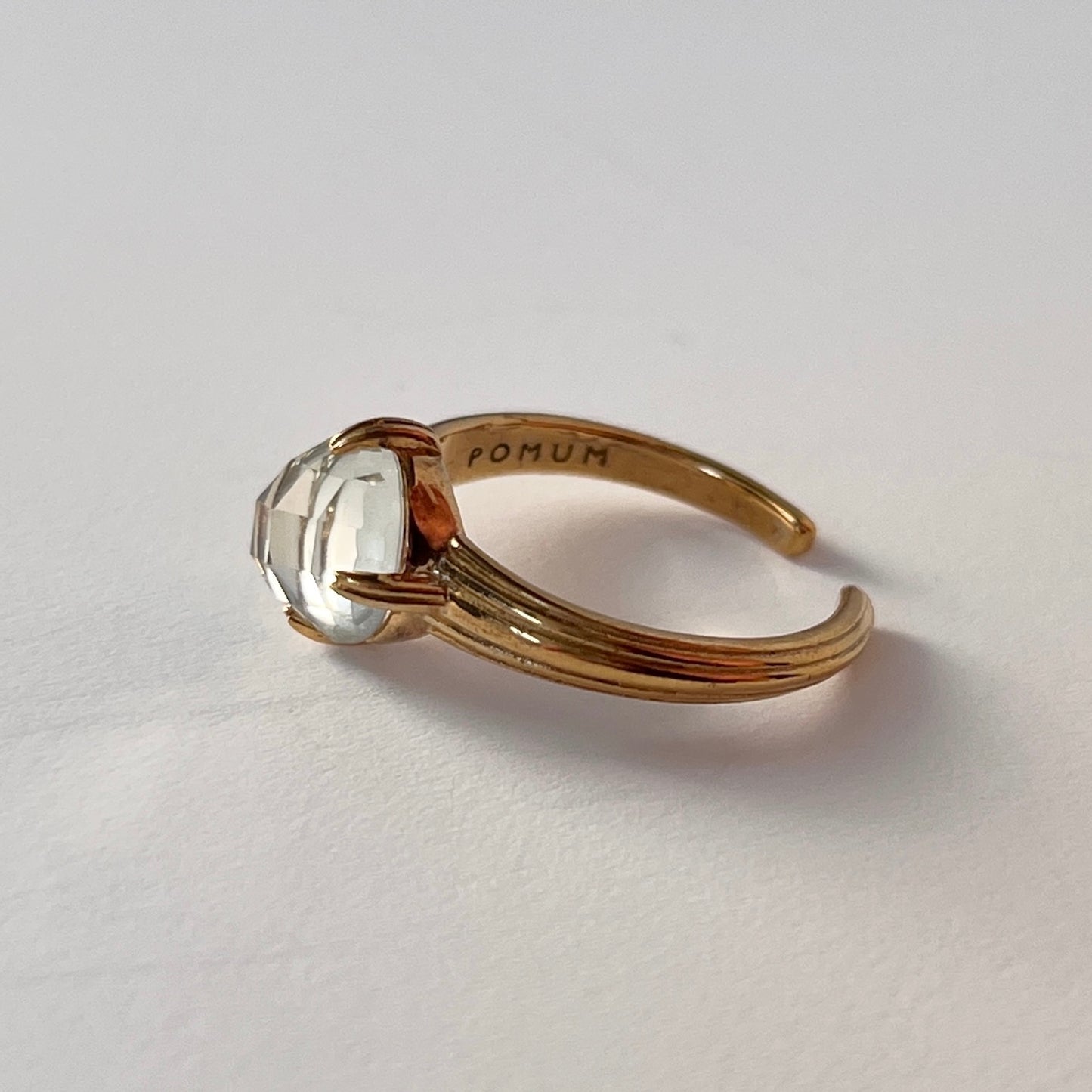 [ green amethyst (multi-faceted) ] croissant gold