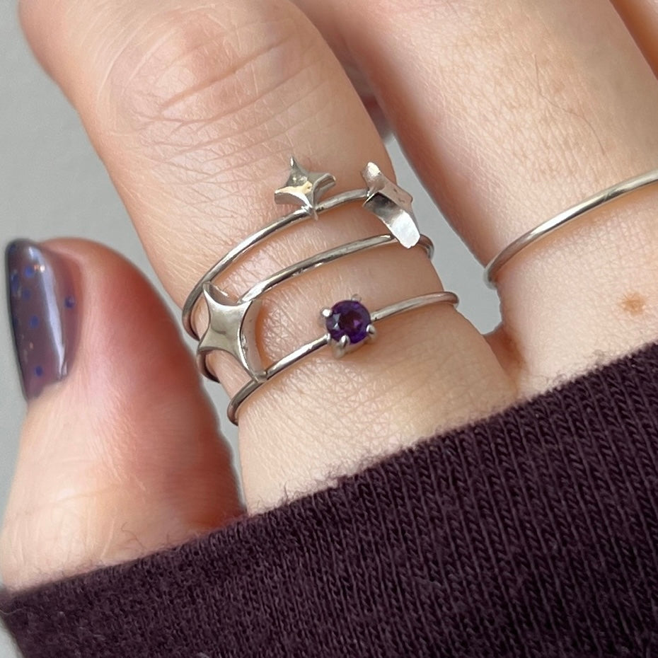 [ amethyst ] procyon silver [ free size ]