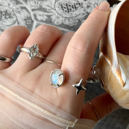 [ white topaz ] marquis stone silver