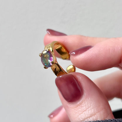 [ mystic quartz ] um gold ring [ free size ]