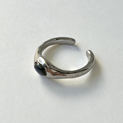 [ blue labradorite ] pebble silver [ free size ]