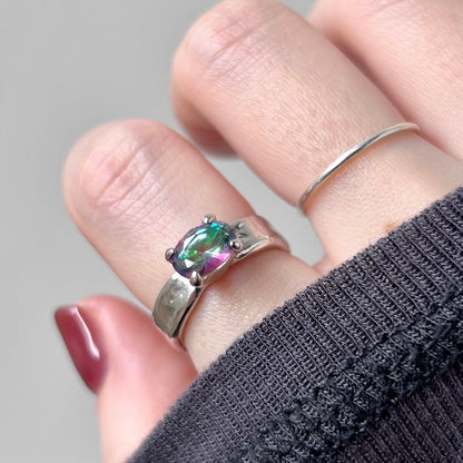 [ mystic quartz ] um silver ring [ free size ]