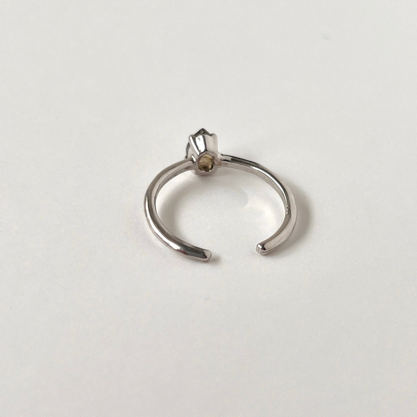 [ labradorite ] dorp faceted cut ring  silver [ free size ]