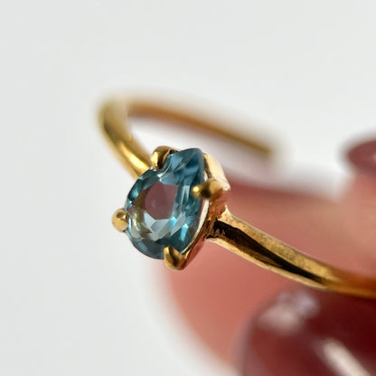 [ london blue topaz ] dorp faceted cut ring  gold [ free size ]