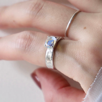 [ angel aura quartz ] um silver ring