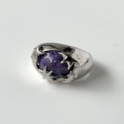 [ charoite ] twinkle ring silver