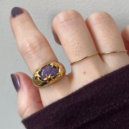 [ charoite ] twinkle ring gold