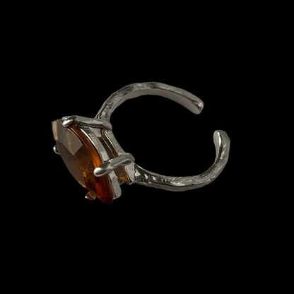 05. [ brown ] gem MARQUISE silver [ free size ]